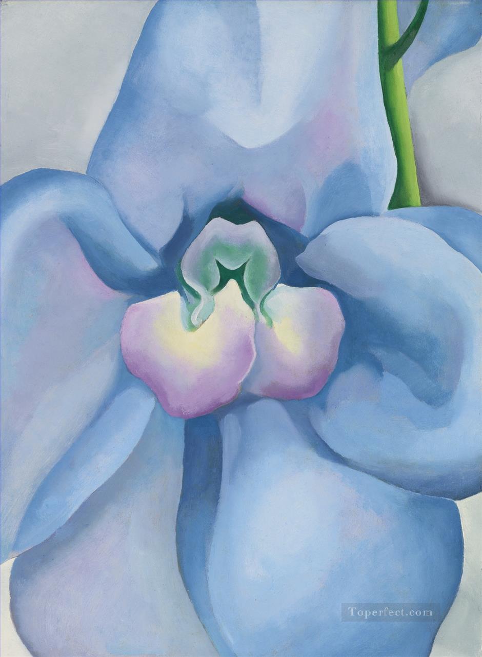 THE BLUE FLOWER Georgia Okeeffe American modernism Precisionism Oil Paintings